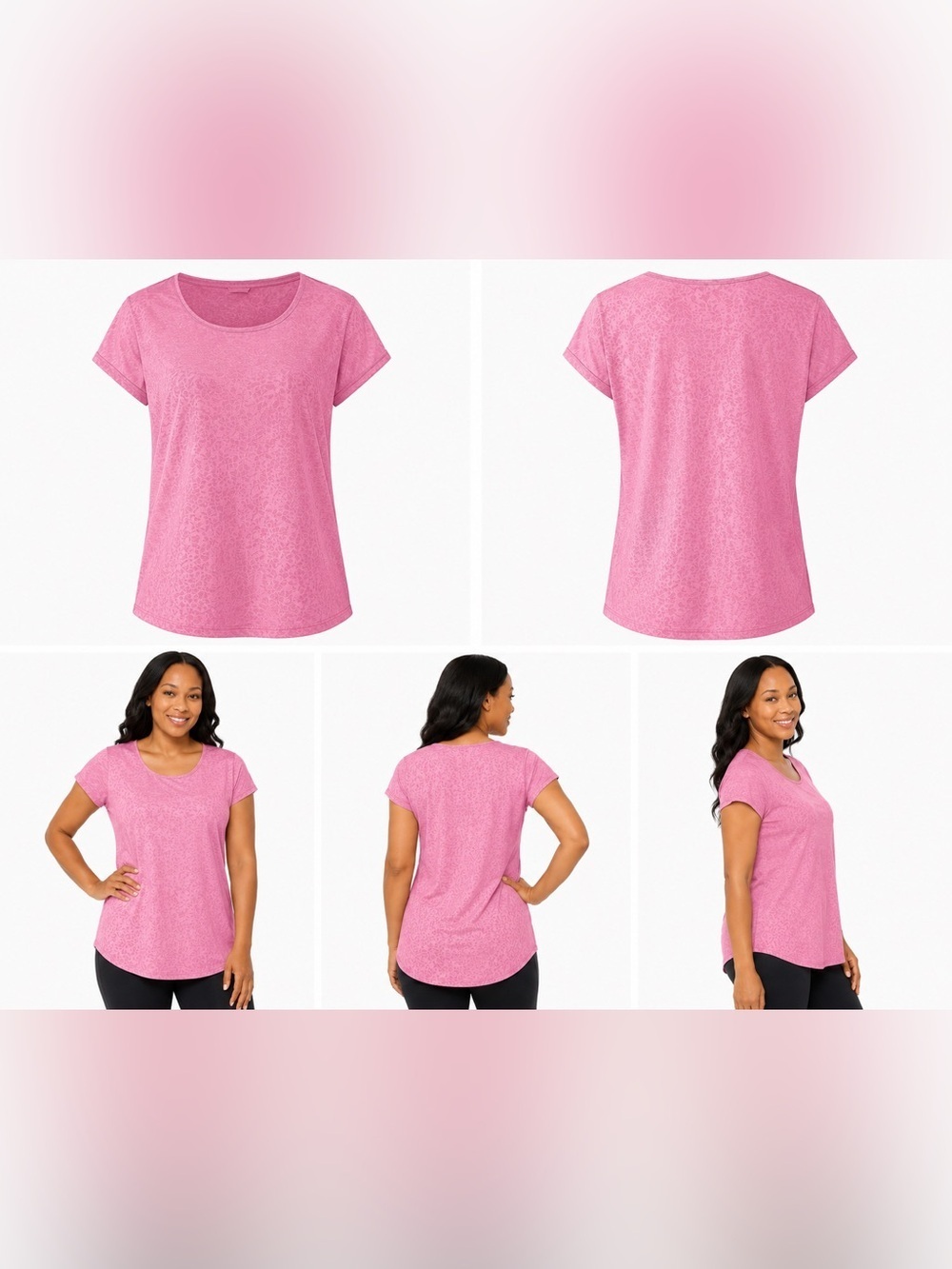 SIMPLY BE. ANTHOLOGY JERSEY JACQUARD TOP - PINK SIZE 16 (NEW WITH TAGS) A15